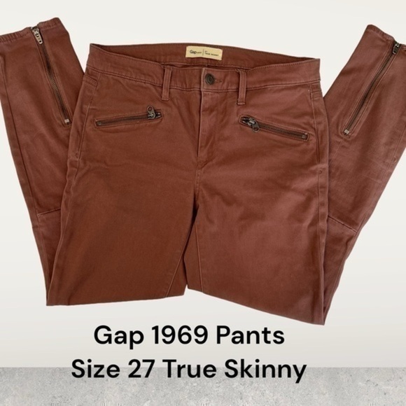 GAP 1969 pants  BLUSH Color zipper pockets and legs size 27 - Picture 1 of 10